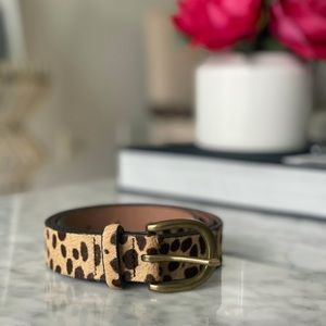 J.Crew Calf Hair Animal Print Belt